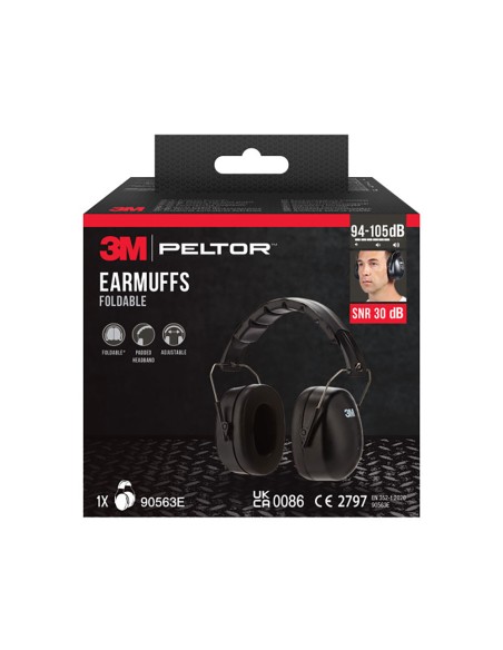 Protector auditivo plegable (94 - 105db). snr: 30 db, negro