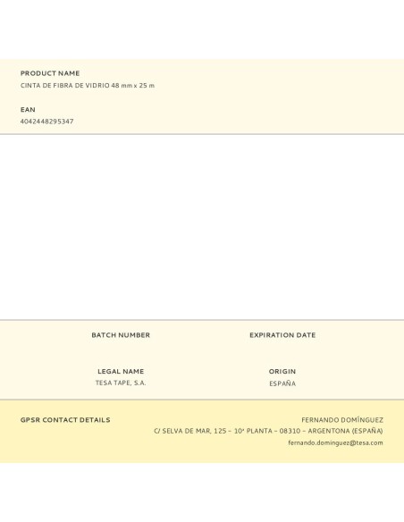 Cinta de fibra de vidrio 48 mm x 25 m