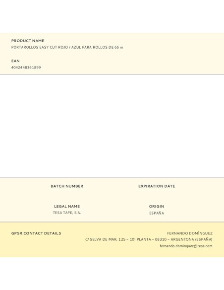 Portarollos easy cut rojo / azul para rollos de 66 m