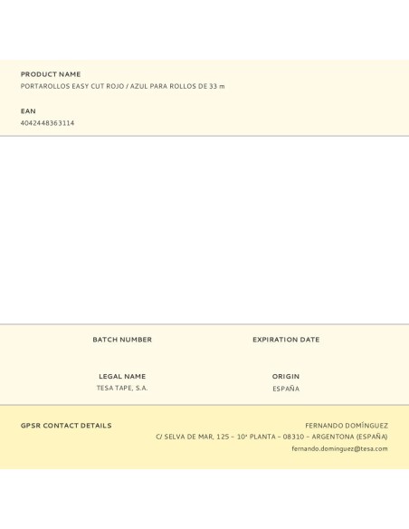 Portarollos easy cut rojo / azul para rollos de 33 m