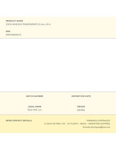 Cinta adhesiva transparente 15 mm x 33 m
