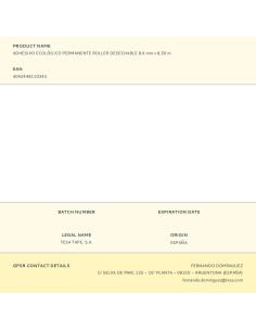 Adhesivo ecológico permanente roller desechable 8,4 mm x 8,50 m 2