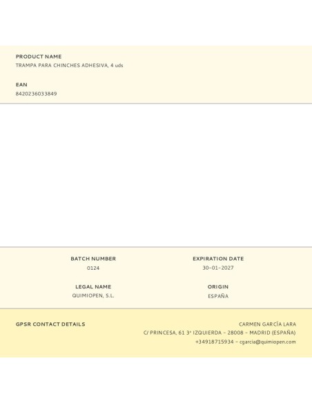 Trampa para chinches adhesiva, 4 uds