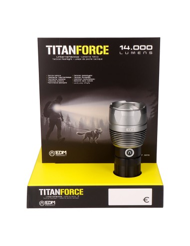 Linterna led táctica titanforce recargable...