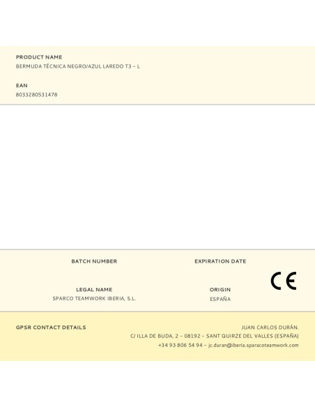 Bermuda técnica negro/azul laredo t3 - l