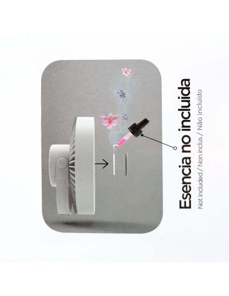 Ventilador de mesa portátil recargable led splash 5,5 w 6500 k blanco ø180 x 85 x 160 mm