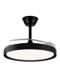 Ventilador de techo led 3cct aspas retráctiles polaris 43 w 4430 lm negro, aspas ø106 cm, plafón ø48,5 cm, altura 32 - 42 cm 2