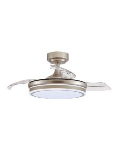 Ventilador de techo led 3cct aspas retráctiles moss mini 46 w 5520 lm níquel, aspas ø92 cm, plafón ø39 cm, altura 32 - 42 cm ... 2