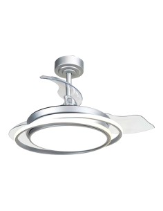 Ventilador de techo led 3cct aspas retráctiles antila mini 40 w 4000 lm plata, aspas ø92 cm, plafón ø40 cm, altura 38 - 48 c ... 2