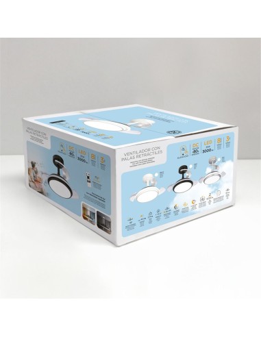 Ventilador de techo led 3cct aspas retráctiles...