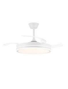 Ventilador de techo led 3cct aspas retráctiles evo smart 72 w 7920 lm blanco, aspas ø106 cm, plafón ø48,5 cm, altura 32 - 42 ...