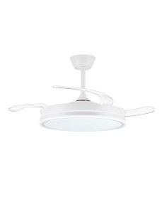 Ventilador de techo led 3cct aspas retráctiles evo smart 72 w 7920 lm blanco, aspas ø106 cm, plafón ø48,5 cm, altura 32 - 42 ... 2