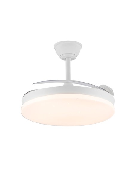 Ventilador de techo led 3cct aspas retráctiles stars evo smart 72 w 7920 lm blanco, aspas ø106 cm, plafón ø48,5 cm, altura 3 ...