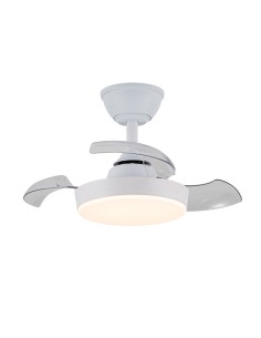 Ventilador de techo led 3cct aspas retráctiles hornet 32 w 3195 lm blanco, aspas ø56 cm, plafón ø26 cm, altura 34 - 44 cm 2