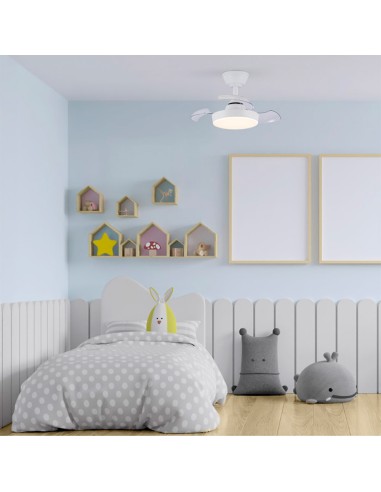 Ventilador de techo led 3cct aspas retráctiles...