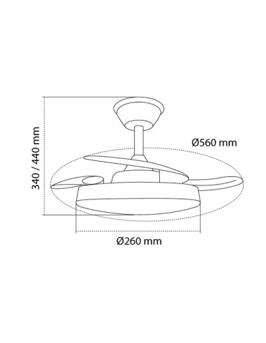 Ventilador de techo led 3cct aspas retráctiles...