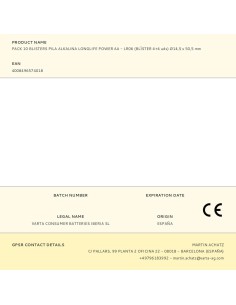 Pack 10 blisters pila alkalina longlife power aa - lr06 (blíster 4+4 uds) ø14,5 x 50,5 mm 2