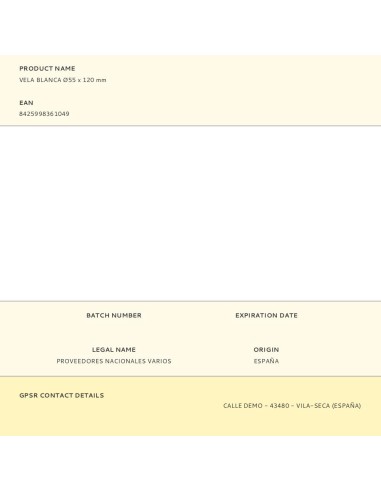 Vela blanca ø55 x 120 mm