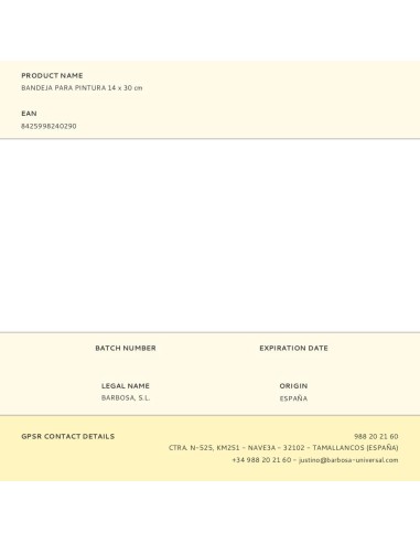 Bandeja para pintura 14 x 30 cm