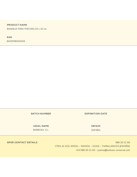 Bandeja para pintura 24 x 32 cm