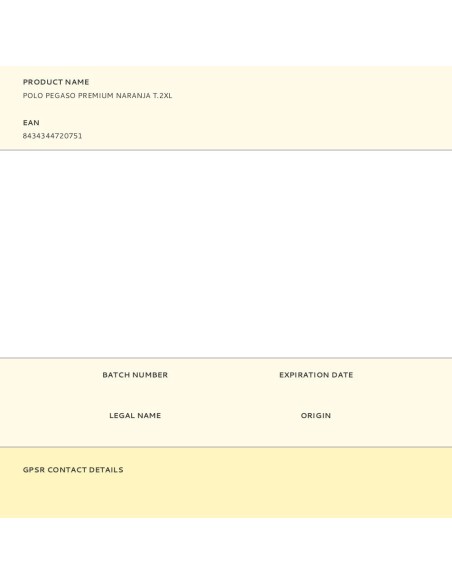 Polo pegaso premium naranja t.2xl