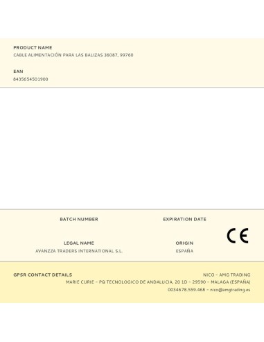 Cable alimentación continua para las balizas...