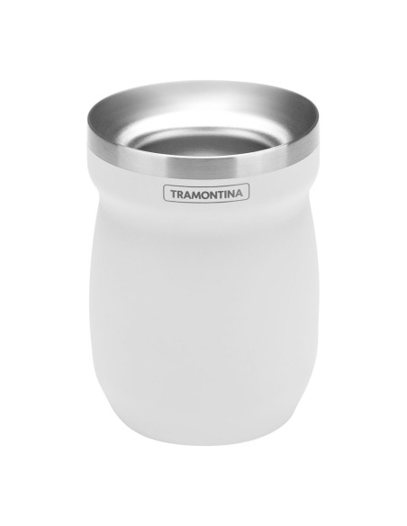 Recipiente para mate de acero inoxidable blanco 240 ml