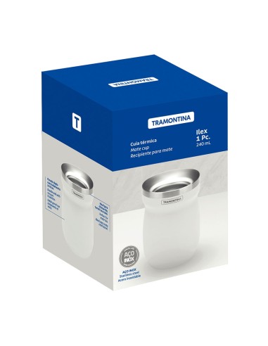 Recipiente para mate de acero inoxidable blanco...