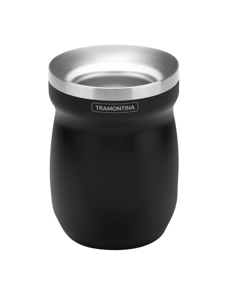Recipiente para mate de acero inoxidable negro 240 ml