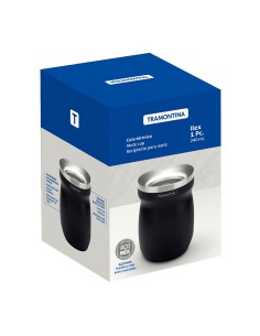 Recipiente para mate de acero inoxidable negro 240 ml 2