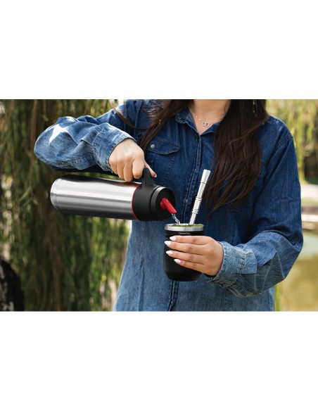 Recipiente para mate de acero inoxidable negro 240 ml