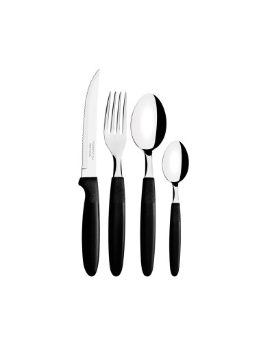 Cubertería 25 piezas ipanema mango negro