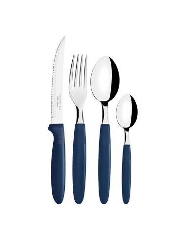 Cubertería 25 piezas ipanema mango azul