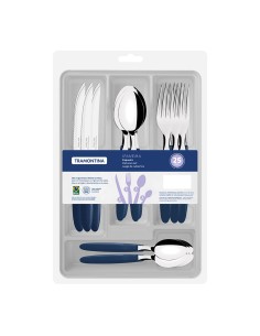 Cubertería 25 piezas ipanema mango azul 2