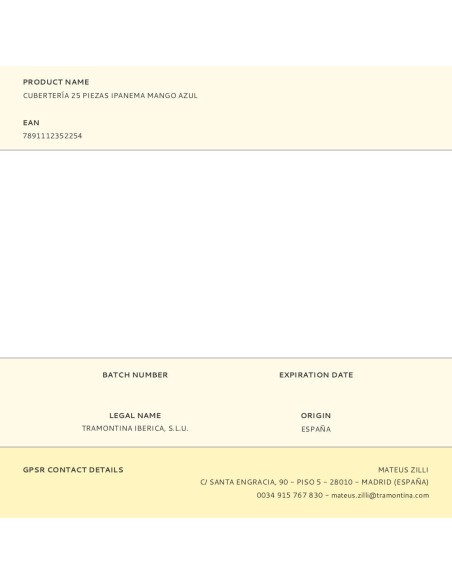 Cubertería 25 piezas ipanema mango azul