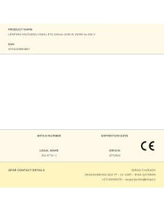 Lámpara halógena lineal r7s 254 mm 1500 w 2700 k 25000 lm 240 v 2