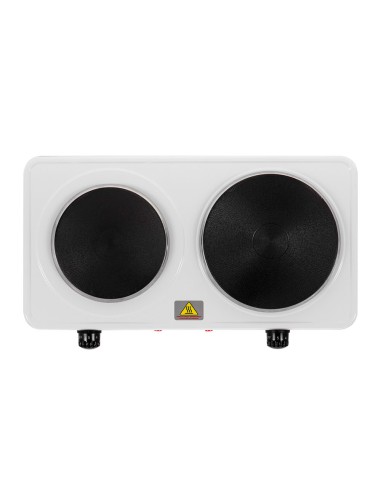 Cocina eléctrica dos quemadores 2500 w blanca,...