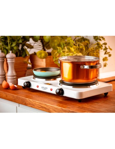 Cocina eléctrica dos quemadores 2500 w blanca,...