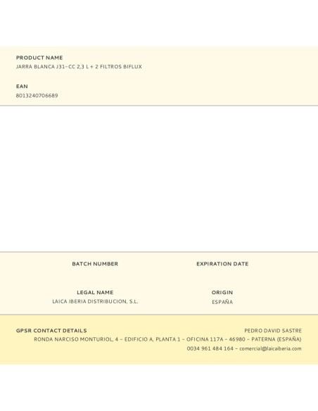 Jarra filtrante blanca j31-cc 2,3 l + 2 filtros biflux