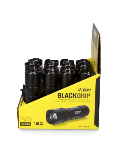 Linterna led táctica black grip 150 lm con...