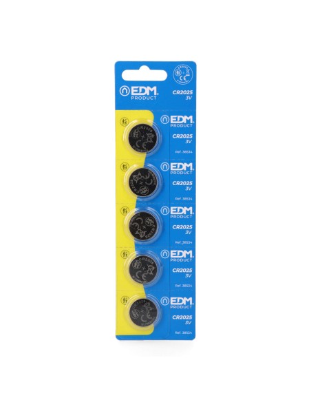 Micro pila litio botón max-pro cr2025 3 v ø20 x 2,5 mm, blister 5 uds