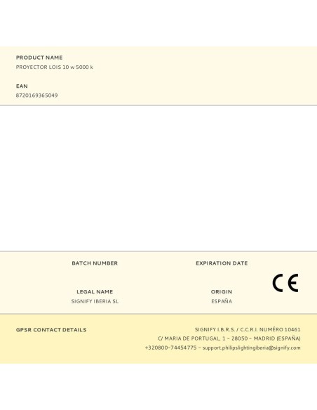 Foco proyector lois 10 w 5000 k 950 lm negro