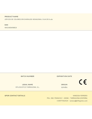 Lápices de colores hexagonal caja de 6 uds