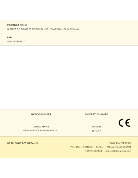Lápices de colores hexagonal caja de 6 uds