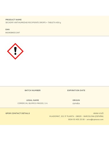 Secadry antihumedad recipiente drops + tableta...