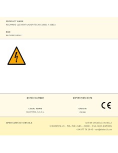 Recambio luz ventilador techo 33831 y 33832 2