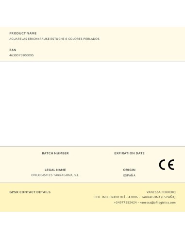 Acuarelas estuche 6 colores perlados