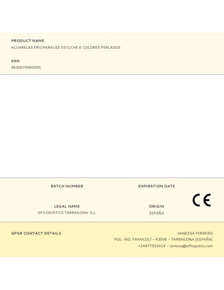 Acuarelas estuche 6 colores perlados