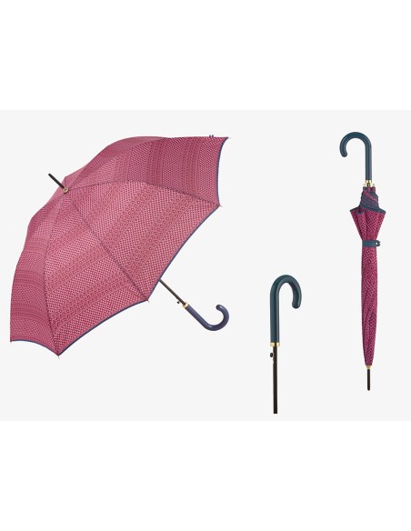 Paraguas largo automático estampado étnico con uv 50+, colores surtidos