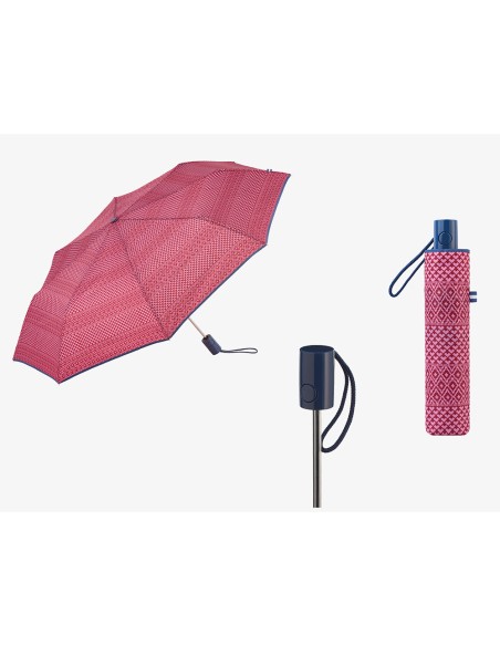 Paraguas automático estampado étnico con uv 50+, colores surtidos